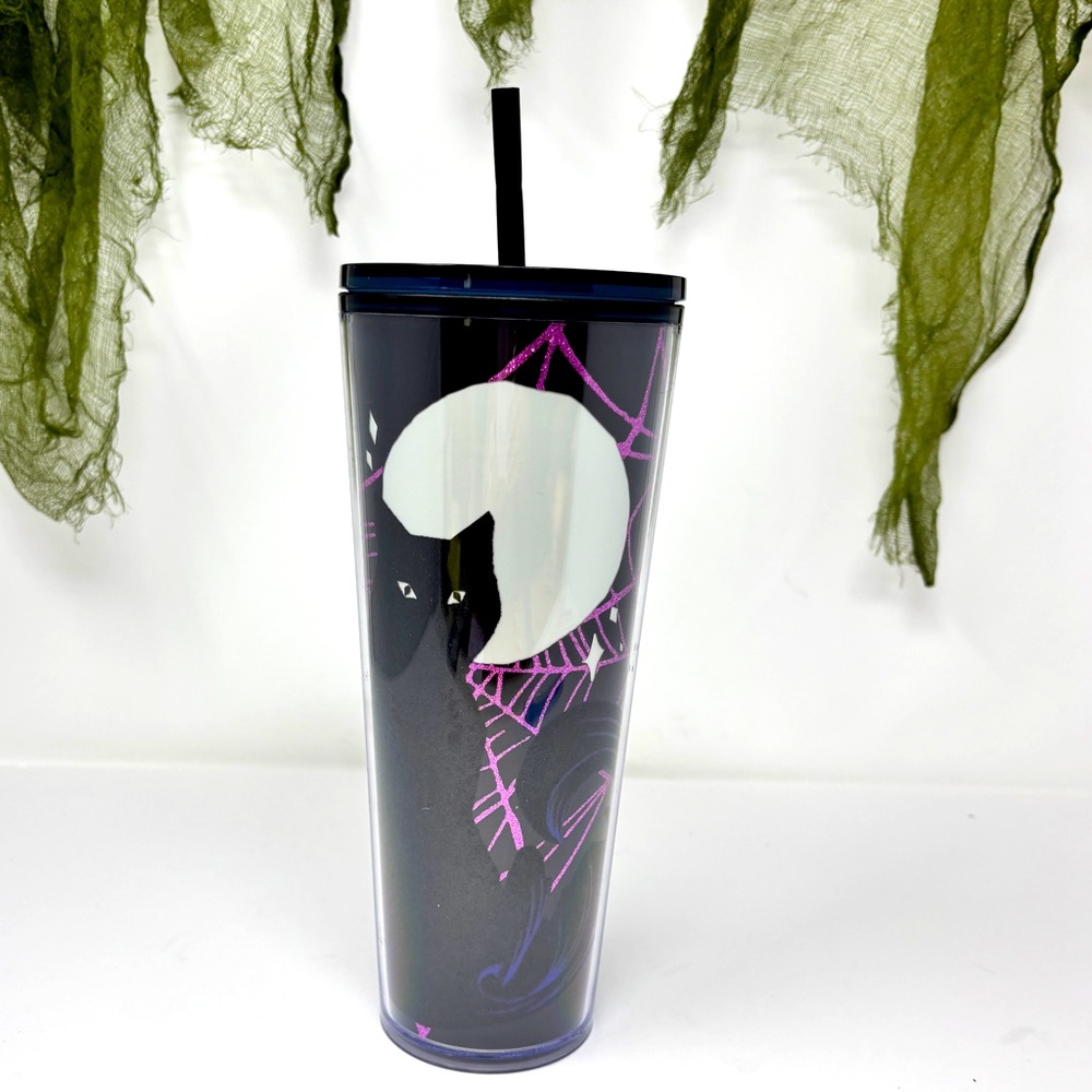 STARBUCKS Halloween Black Cat Glow-In-The-Dark Tumbler Cup